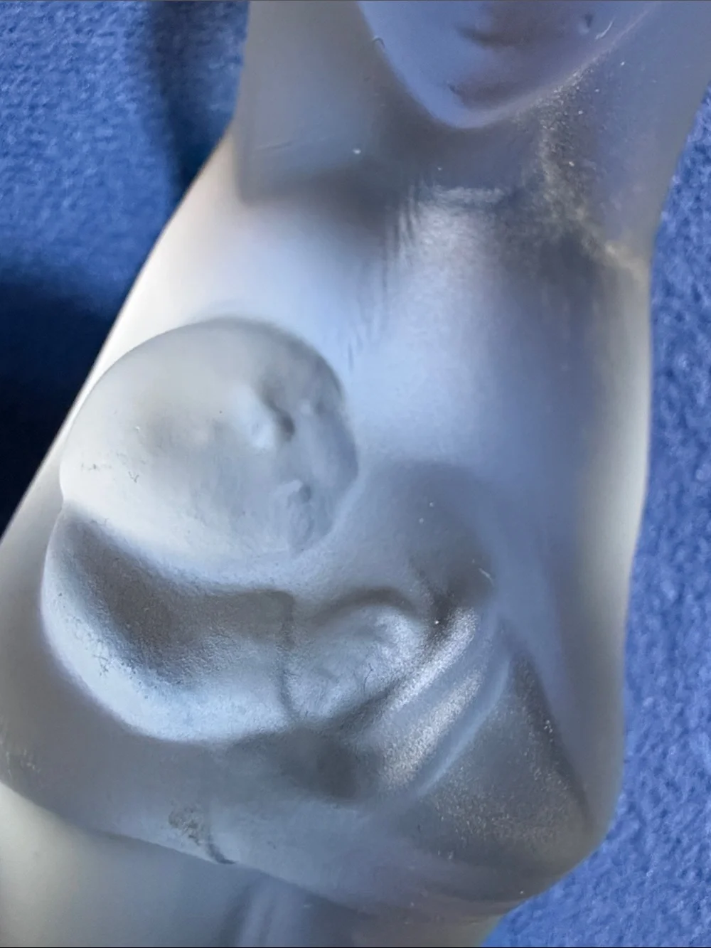 Vintage Art Deco Madonna & Child Frosted Glass Sculpture Stef Uiterwaal 1928/29